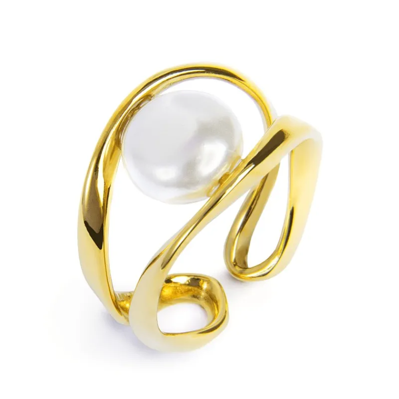 Hot Anello a doppia fascia con perla Anelli