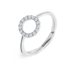 Clearance Anello cerchio con zirconi bianchi Anelli