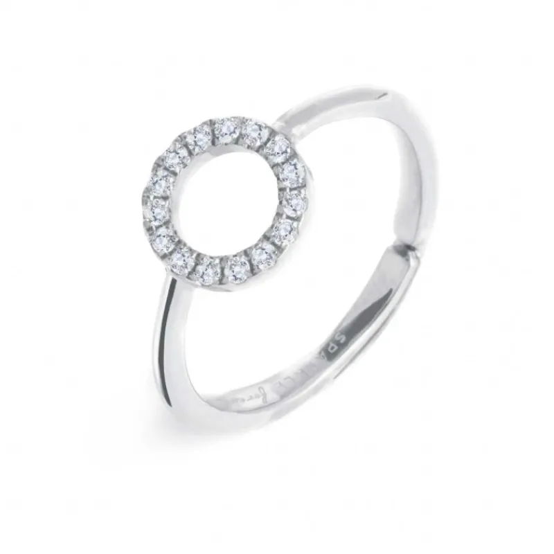 Clearance Anello cerchio con zirconi bianchi Anelli