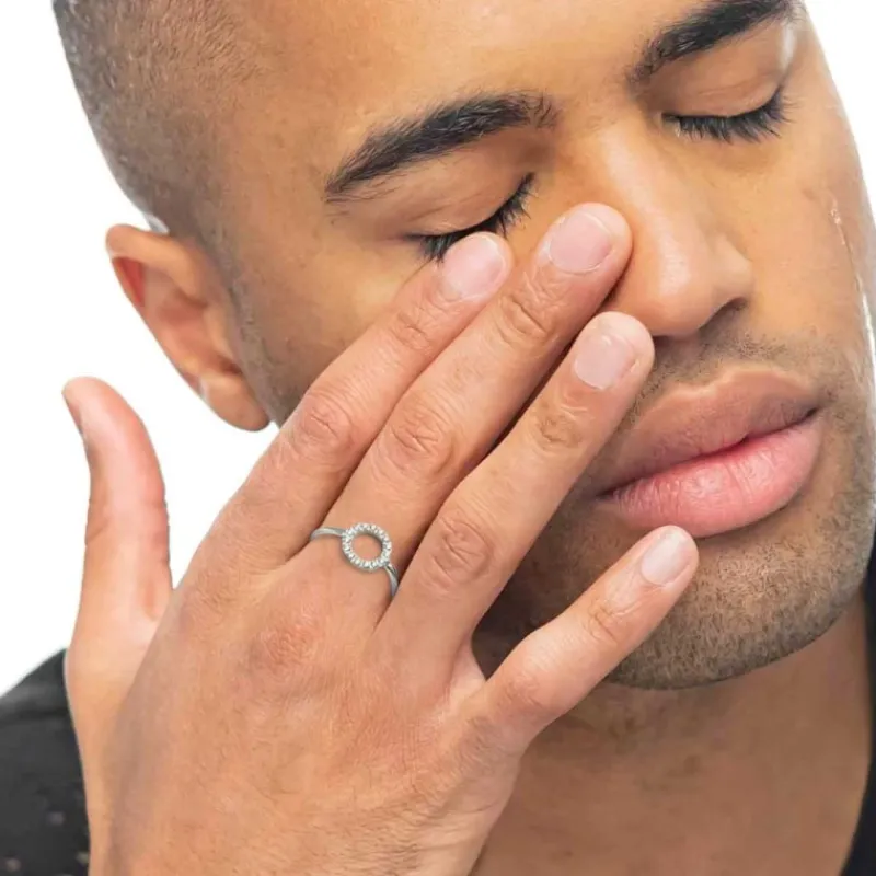 Clearance Anello cerchio con zirconi bianchi Anelli