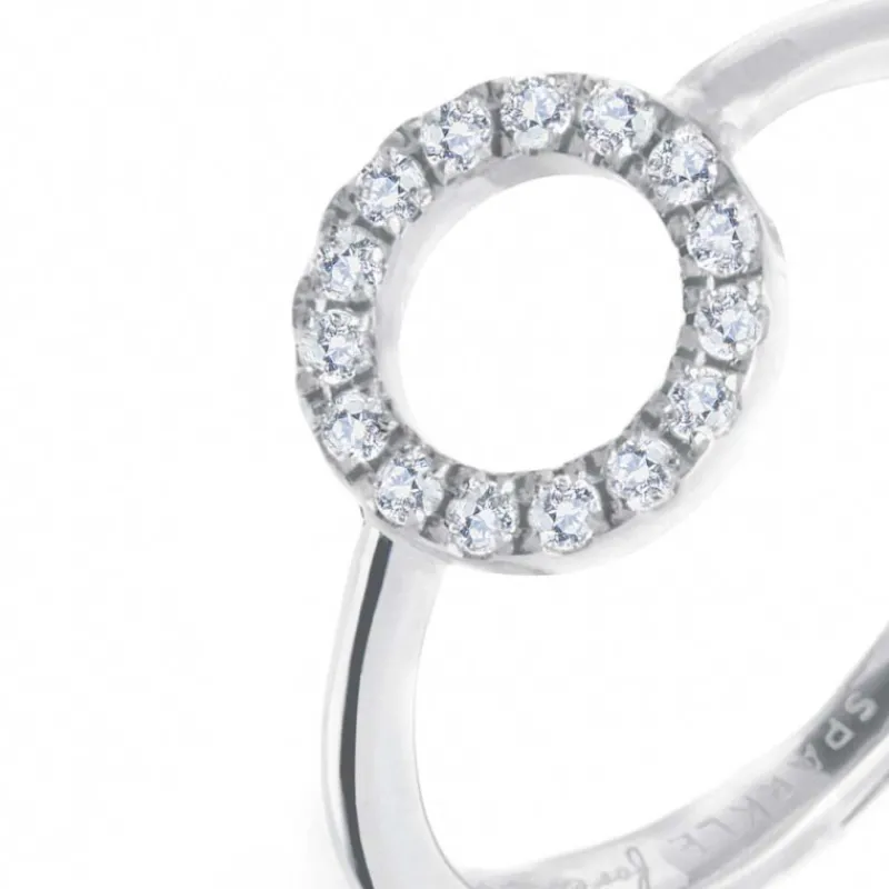 Clearance Anello cerchio con zirconi bianchi Anelli