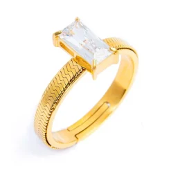 Clearance Anello con zircone baguette Anelli