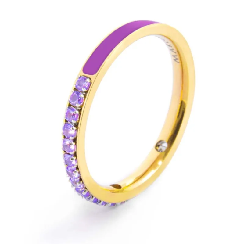 Online Anello con zirconi e smalto Anelli