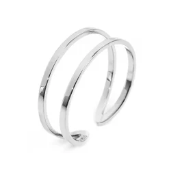 New Anello doppia fascia sezione rettangolare Anelli