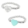 New Anello elastico con sfere e cuore Anelli