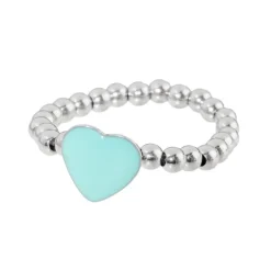 New Anello elastico con sfere e cuore Anelli