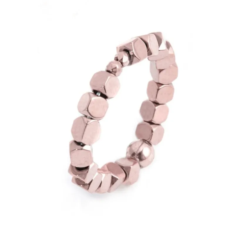Sale Anello elastico ematite cubica Anelli