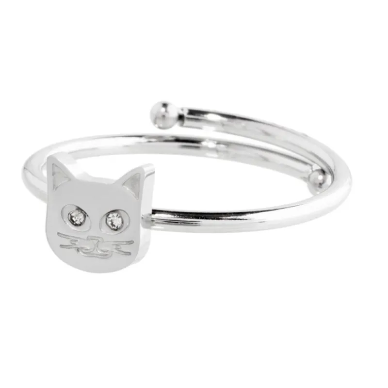 Online Anello gatto con cristalli Anelli