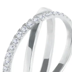 New Anello incrociato con zirconi bianchi Anelli