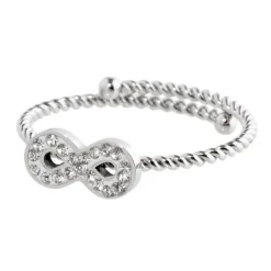 Outlet Anello infinito con cristalli Anelli