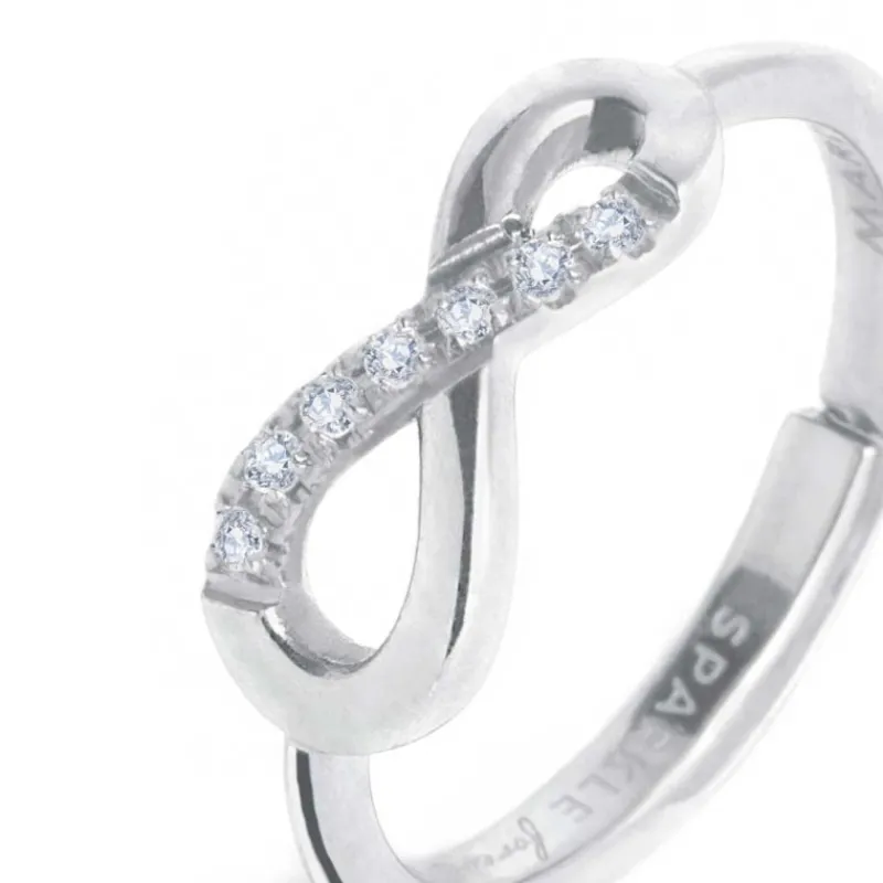 Online Anello infinito con zirconi bianchi Anelli