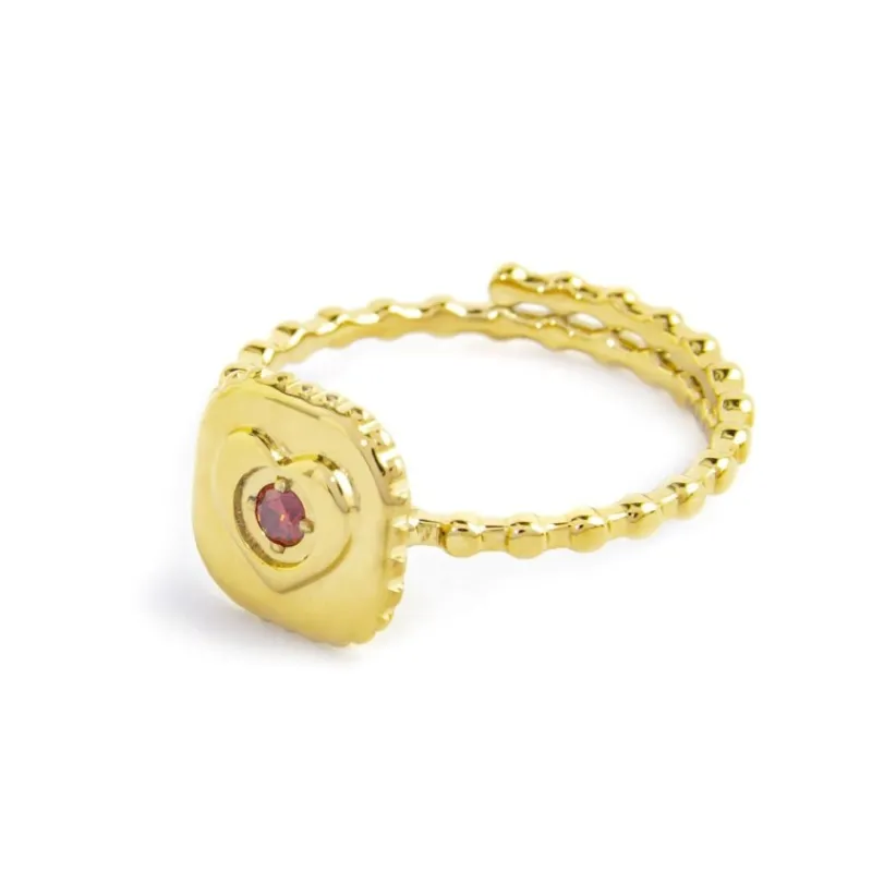 Sale Anello piastrina con cuore con zircone Anelli
