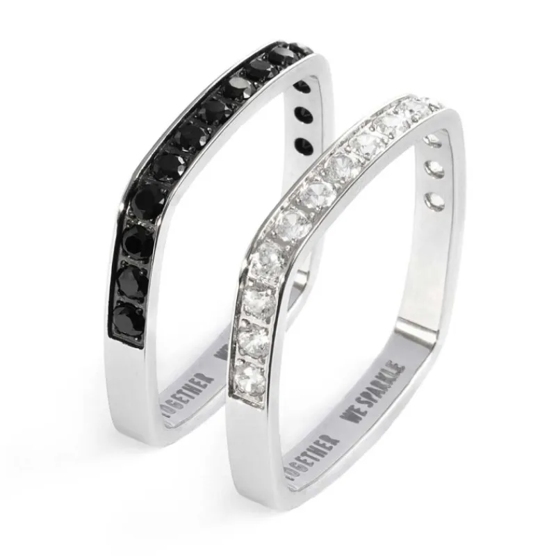 Hot Anello squadrato con zirconi Anelli