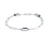 Clearance Bracciale catena a maglia larga diamantata con elemento ovale al centro in black oil Bracciali