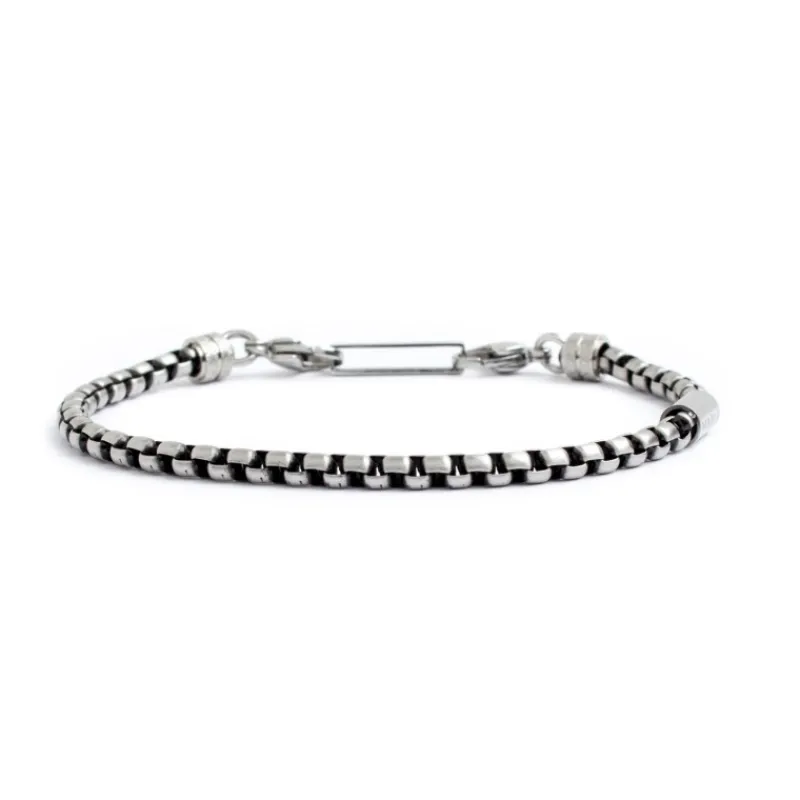 New Bracciale catena box rounded 4mm Bracciali