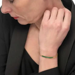 Hot Bracciale catena con tennis cristalli baguette centrali Bracciali