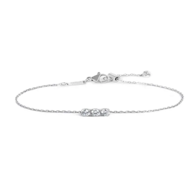 New Bracciale catena cutting cross con tre zirconi 3,5mm centrali Bracciali