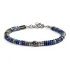 Discount Bracciale catena dischetti in pietra e acciaio Bracciali