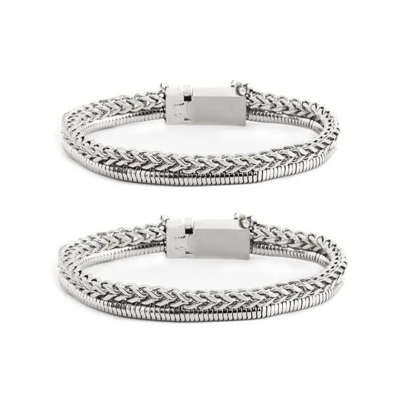 Sale Bracciale catena fish bone 4,2mm e snake Bracciali