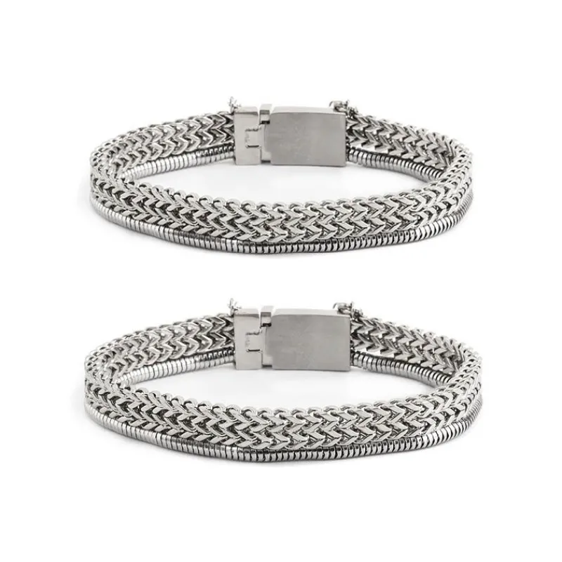 Sale Bracciale catena fish bone 6,3mm e snake Bracciali