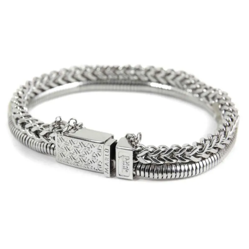 Sale Bracciale catena fish bone 4,2mm e snake Bracciali