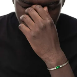Clearance Bracciale catena snake con cristallo baguette centrale Bracciali