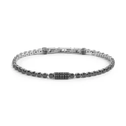 Online Bracciale catena tennis con zirconi neri 4mm Bracciali