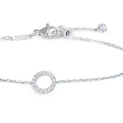 Hot Bracciale cerchio con zirconi bianchi Bracciali