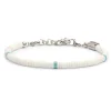 Sale Bracciale con dischetti conchiglie bianche e turchesi Bracciali
