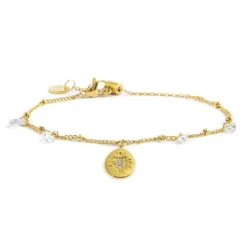 Fashion Bracciale con medaglietta rosa dei venti Bracciali