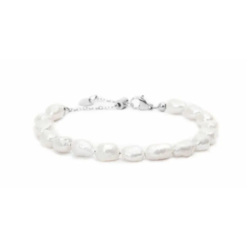 Outlet Bracciale con perle di fiume masticate Bracciali