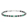 Discount Bracciale con rondelle in malachite ed onice nera e cilindro diamantato Bracciali