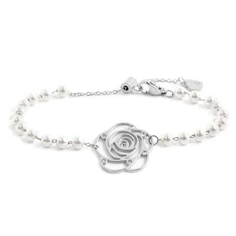 New Bracciale con rosa con cristalli Bracciali