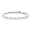 Outlet Bracciale cordino marrone con perle 8mm Bracciali