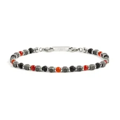 Sale Bracciale corniola rossa e pietra lavica Bracciali