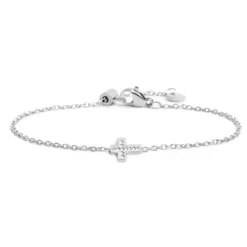 Discount Bracciale croce con cristalli Bracciali