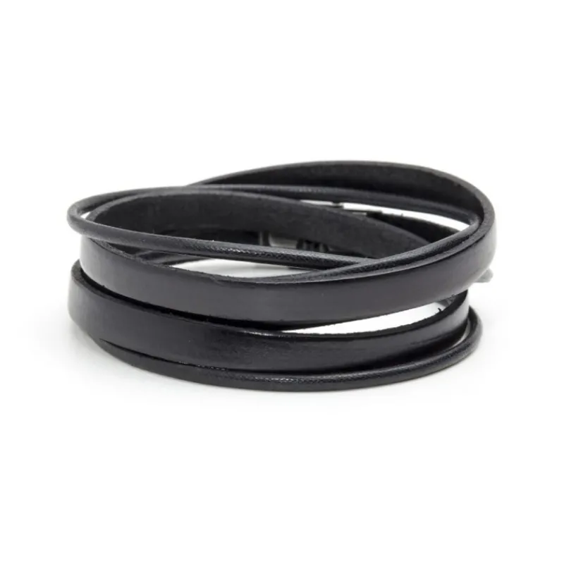Discount Bracciale cuoio tre giri Bracciali