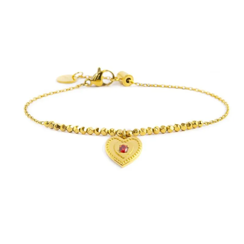 Sale Bracciale cuore pendente ed ematite Bracciali