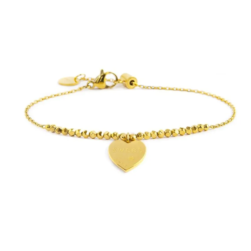 Sale Bracciale cuore pendente ed ematite Bracciali