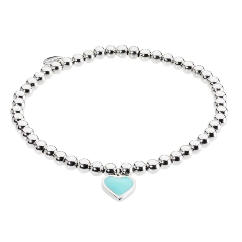 Best Bracciale elastico con sfere e cuore Bracciali