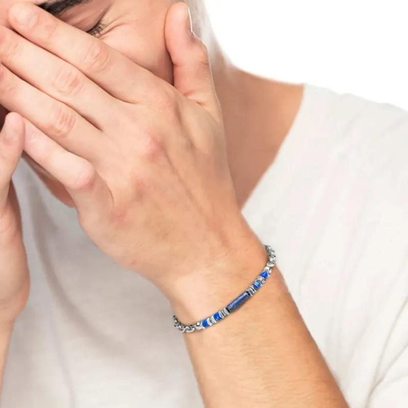 Sale Bracciale elementi in pietra ed elementi in ematite catena marine Bracciali