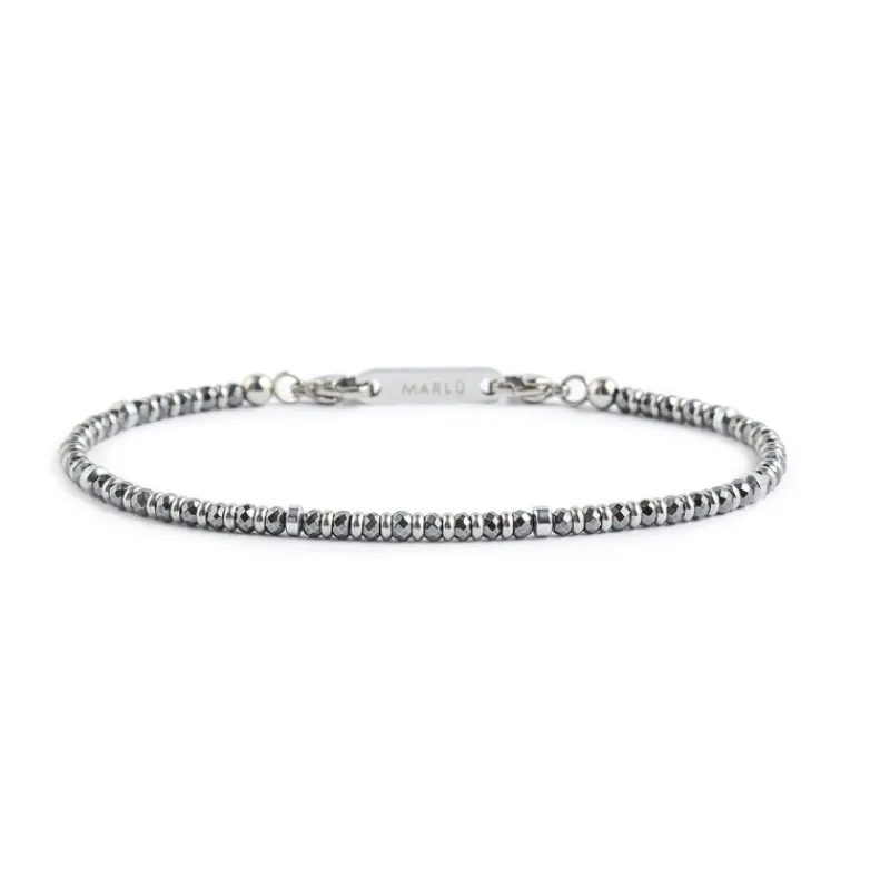 Discount Bracciale ematite sfaccettata e liscia Bracciali