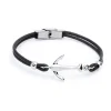 Discount Bracciale in pelle con ancora Bracciali