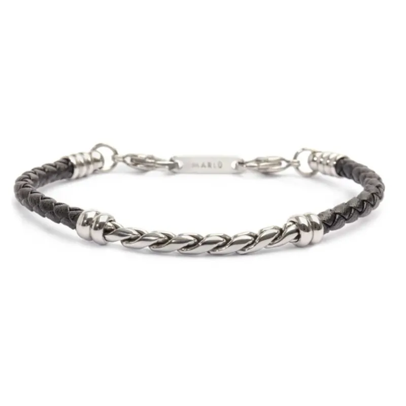 Fashion Bracciale in pelle sintetica con catena twisted Bracciali
