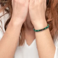 Outlet Bracciale malachite e occhio di tigre 8mm Bracciali