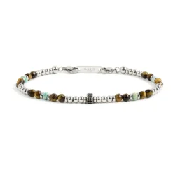 Fashion Bracciale occhio di tigre e turchese Bracciali