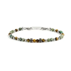 Sale Bracciale occhio di tigre e turchese africano Bracciali