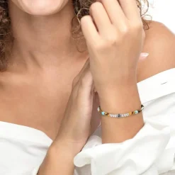 Fashion Bracciale occhio di tigre e turchese Bracciali