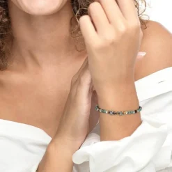 Sale Bracciale occhio di tigre e turchese africano Bracciali