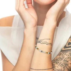 Fashion Bracciale occhio di tigre e turchese Bracciali